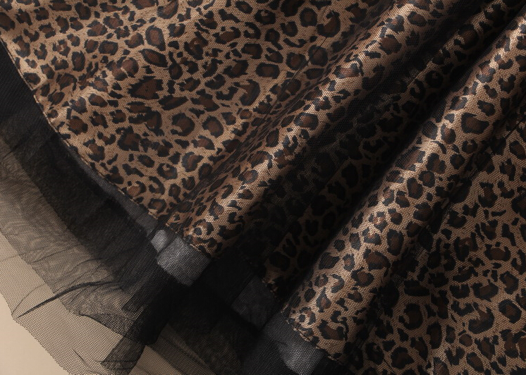 Cute Dresses Summer Ladies Leopard Print Short House Lace - Brown