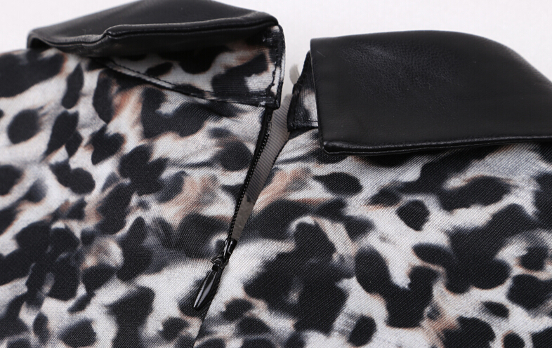 Elegant Dresses Winter Leopard Print Women Sexy Short Glamorous - White Black