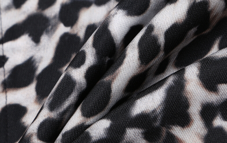 Elegant Dresses Winter Leopard Print Women Sexy Short Glamorous - White Black