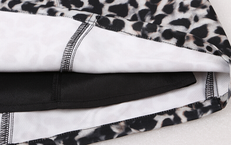 Elegant Dresses Winter Leopard Print Women Sexy Short Glamorous - White Black