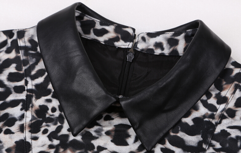 Elegant Dresses Winter Leopard Print Women Sexy Short Glamorous - White Black