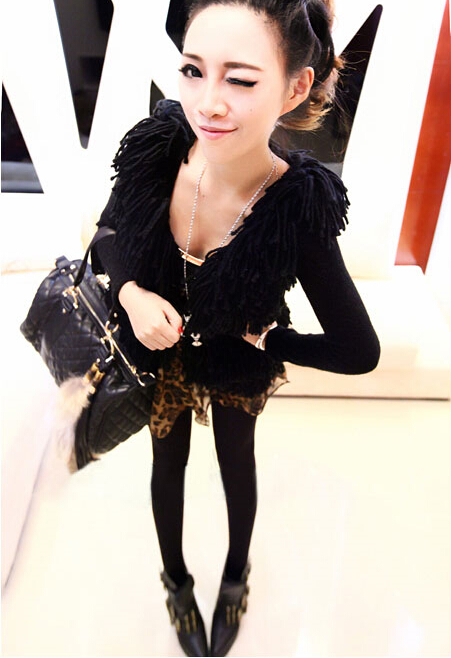 Fashion Dresses Ladies Leopard Print Chiffon Cotton Winter - Brown