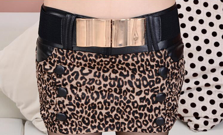 Fashion Dresses Ladies Leopard Print Sexy Short Semi Bodycon Low-Waist - Brown