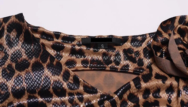 Fashion Dresses Summer Ladies Leopard Print Tunic Classy Short Knitted - Brown
