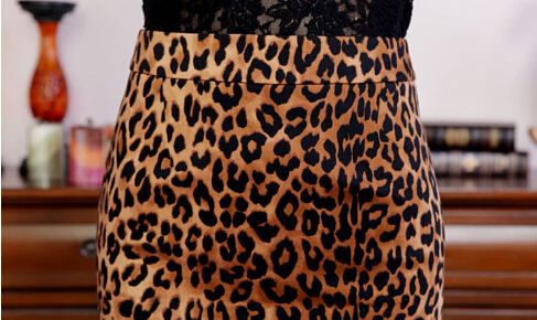 Fashion Dresses Winter Ladies Leopard Print Sexy Long Semi - Brown