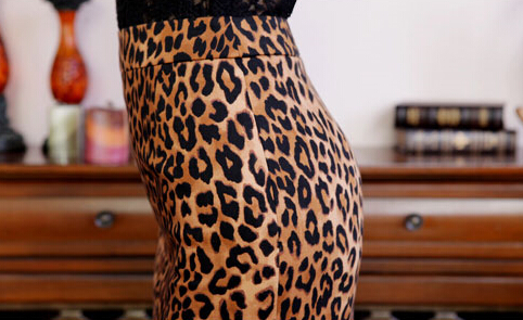 Fashion Dresses Winter Ladies Leopard Print Sexy Long Semi - Brown