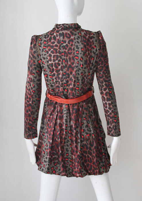 Funky Dresses Winter Ladies Leopard Print Tunic Printed Long Sleeved - Grey