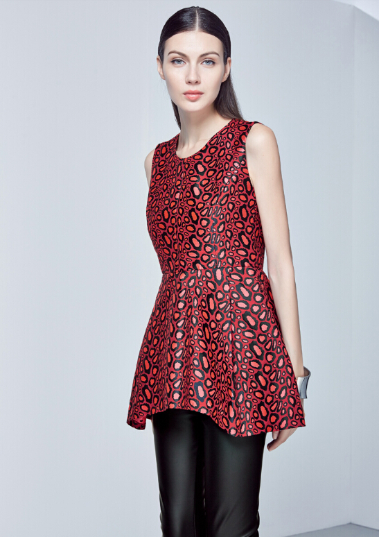 High Quality Dresses Ladies Leopard Print Elegant Summer Printed - Red