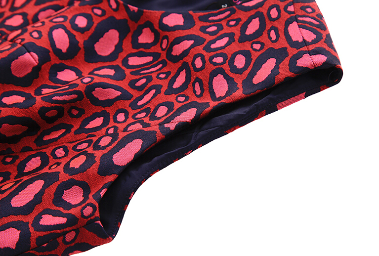 High Quality Dresses Ladies Leopard Print Elegant Summer Printed - Red