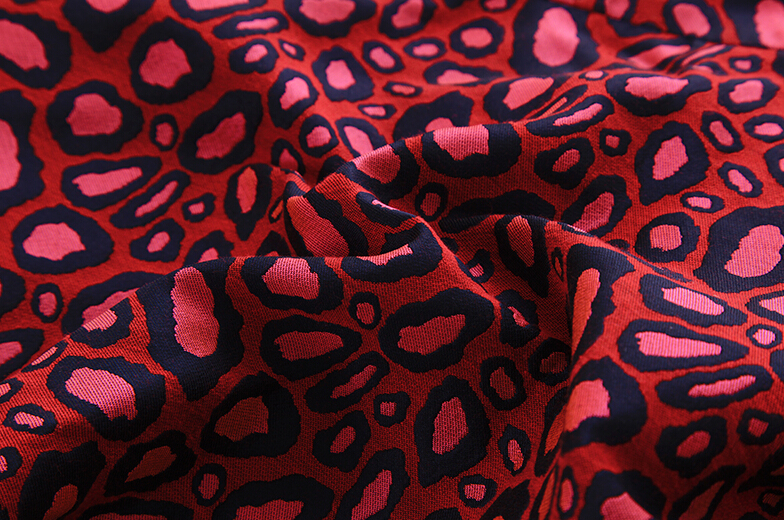 High Quality Dresses Ladies Leopard Print Elegant Summer Printed - Red