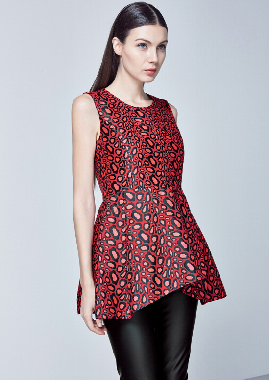 High Quality Dresses Ladies Leopard Print Elegant Summer Printed - Red