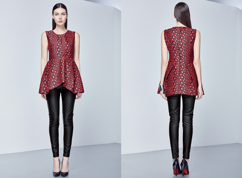 High Quality Dresses Ladies Leopard Print Elegant Summer Printed - Red
