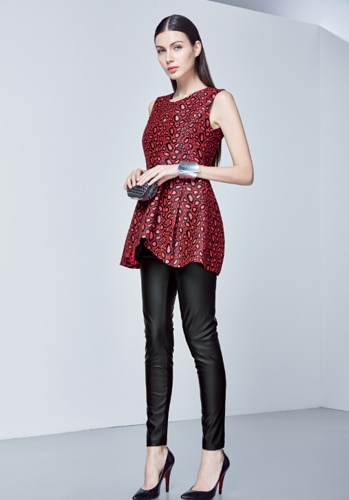 High Quality Dresses Ladies Leopard Print Elegant Summer Printed - Red