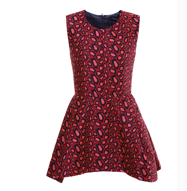 High Quality Dresses Ladies Leopard Print Elegant Summer Printed - Red