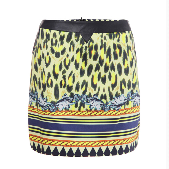High Quality Dresses Ladies Leopard Print Knee Length Semi Printing - Yellow