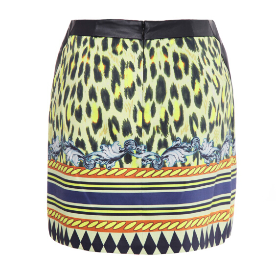 High Quality Dresses Ladies Leopard Print Knee Length Semi Printing - Yellow
