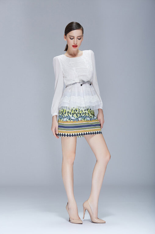 High Quality Dresses Ladies Leopard Print Knee Length Semi Printing - Yellow