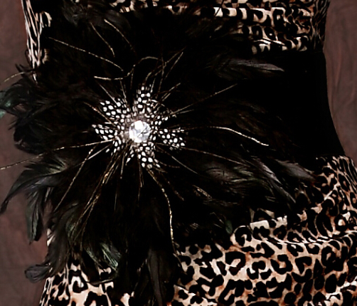 Mature Dresses Spring Women Knee Length Velvet Leopard Print Plus Size - Brown