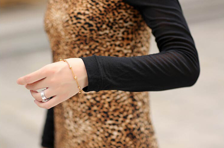 Sexy Dresses Fall Women Printed Long Sleeve Leopard Print Short - Coffee