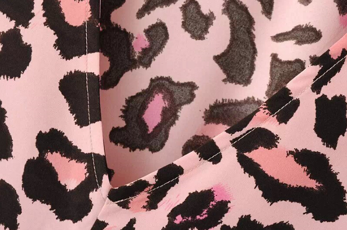 Sexy Dresses Summer Short Ladies Leopard Print Printed Open Back - Pink