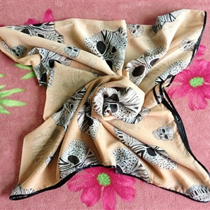 Cheap Sheer Skull Scarf Shawls Women Winter Warm Chiffon 140*140CM - Beige