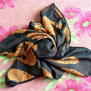 Cheap Sheer Skull Scarf Shawls Women Winter Warm Chiffon 140*140CM - Black