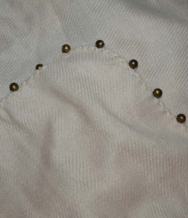Classic Beaded Scarf Scarves For Women Winter Warm Cotton Panties 215*85CM - Beige