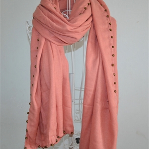 Classic Beaded Scarf Scarves For Women Winter Warm Cotton Panties 215*85CM - Pink