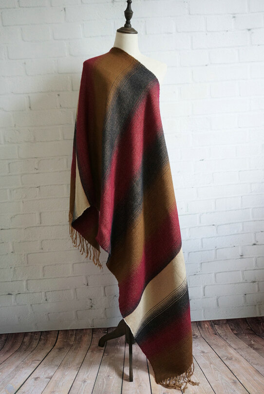 Classic Fringe Fringed Scarves Wrap Women Winter Warm Cashmere Panties 180*70CM - Brown