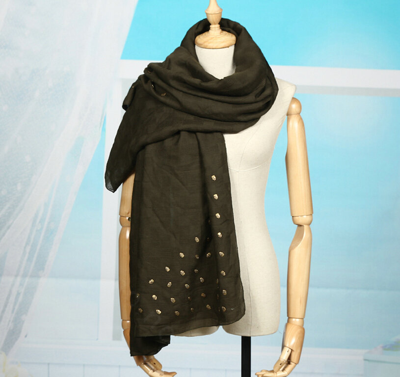 Classic Skull Scarf Scarves For Women Winter Warm Cotton Panties 160*160CM - Army Green