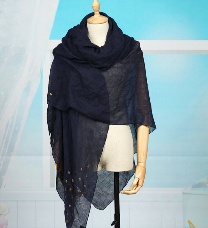 Classic Skull Scarf Scarves For Women Winter Warm Cotton Panties 160*160CM - Blue