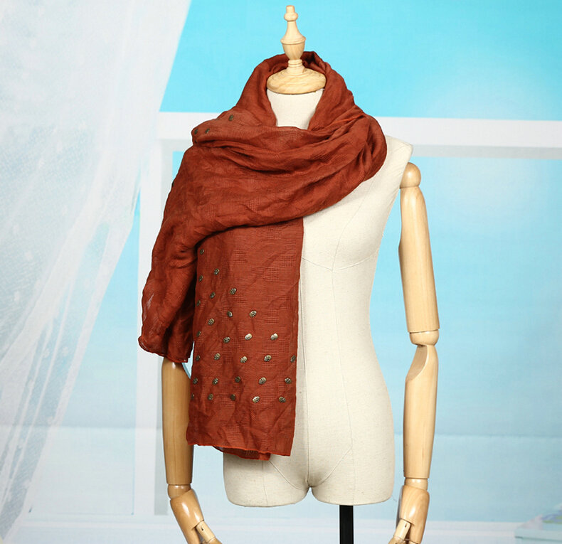 Classic Skull Scarf Scarves For Women Winter Warm Cotton Panties 160*160CM - Brown