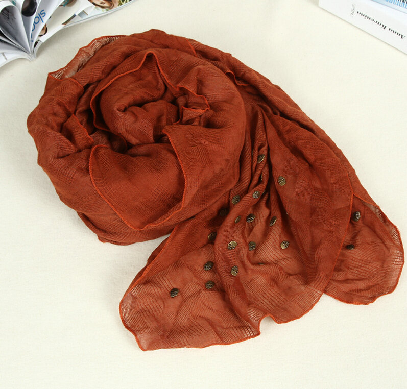 Classic Skull Scarf Scarves For Women Winter Warm Cotton Panties 160*160CM - Brown