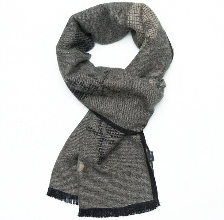 Classic Skull Women Scarf Fiber Cloth Warm Scarves Wraps 180*30CM - Grey
