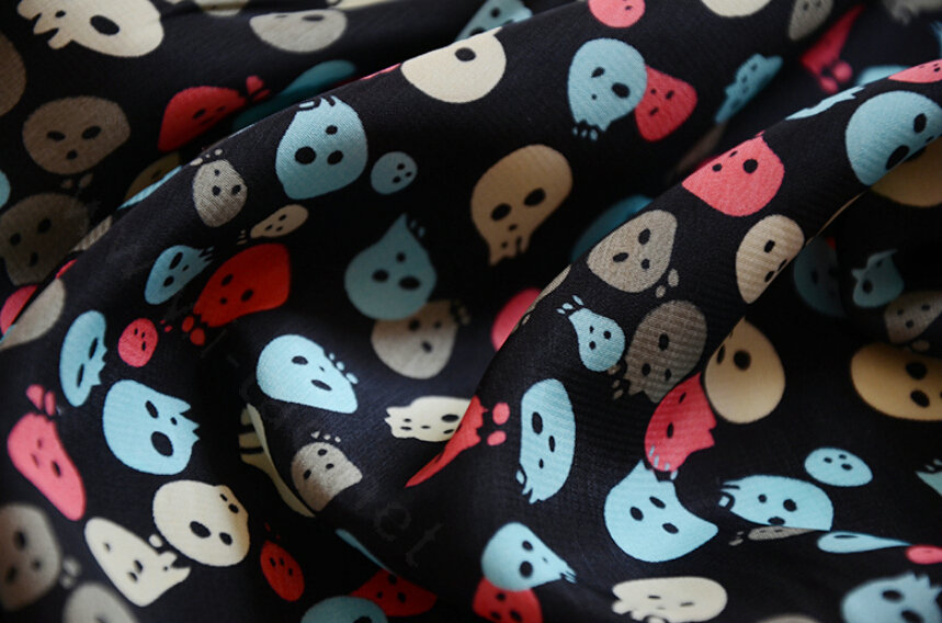 Cool Skull Women Scarf Shawls Winter Warm Polyester Scarves 170*70CM - Colorful