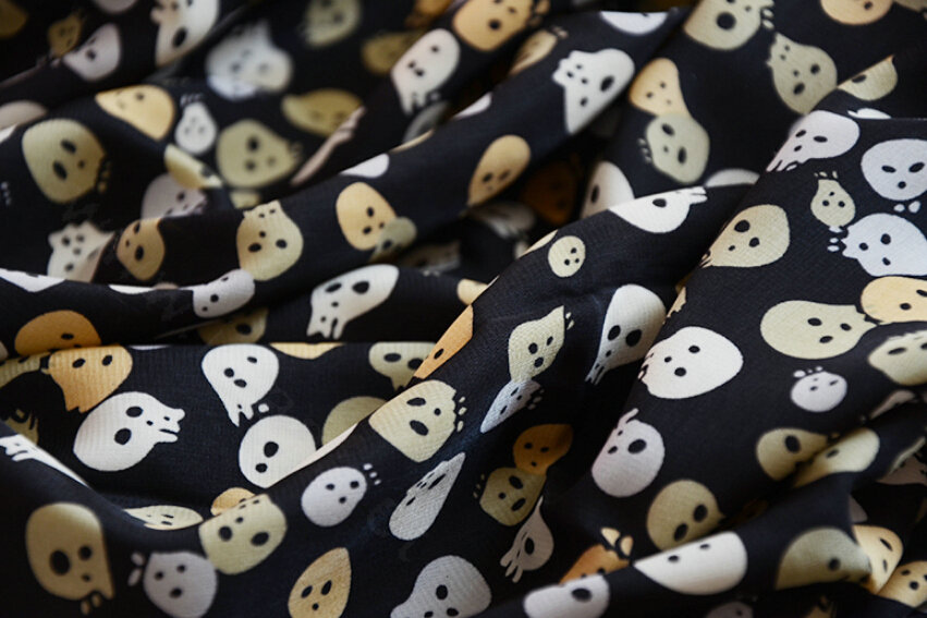 Cool Skull Women Scarf Shawls Winter Warm Polyester Scarves 170*70CM - Yellow