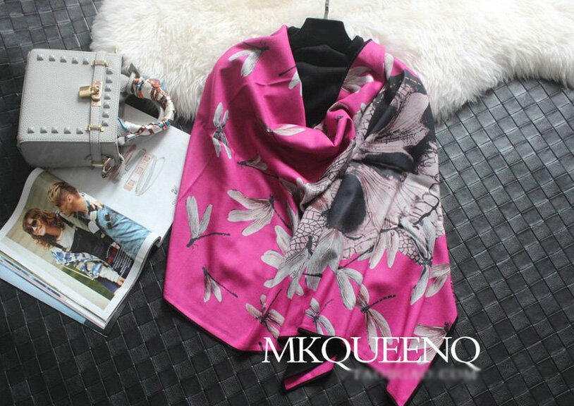 Cooling Skull Scarves Wrap Women Winter Warm Cashmere Panties 180*65CM - Rose