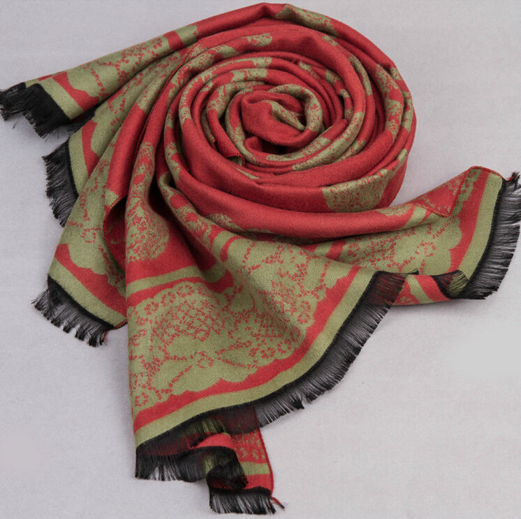 Cute Skull Scarf Shawls Women Winter Warm Silk Panties 180*62CM - Orange