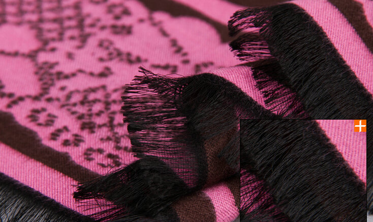 Cute Skull Scarf Shawls Women Winter Warm Silk Panties 180*62CM - Pink