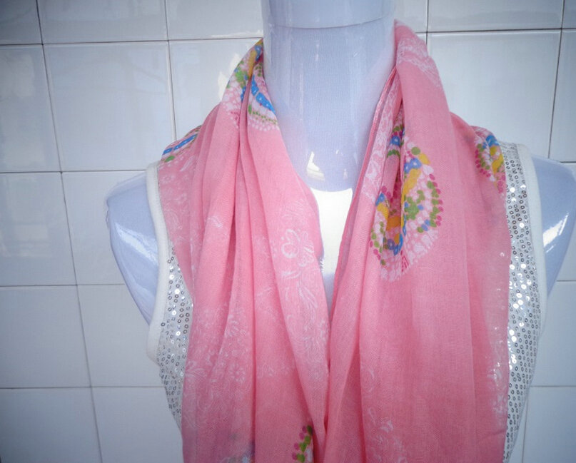 Discount Skull Scarf Scarves For Women Winter Warm Cotton Panties 170*70CM - Pink