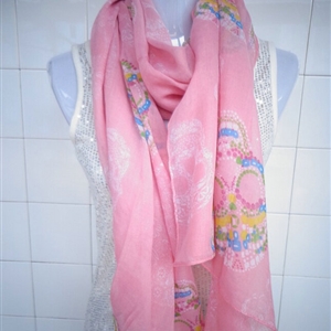 Discount Skull Scarf Scarves For Women Winter Warm Cotton Panties 170*70CM - Pink