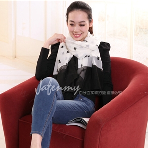 Exquisite Skull Women Scarf Shawls Winter Warm Polyester Scarves 180*140CM - White