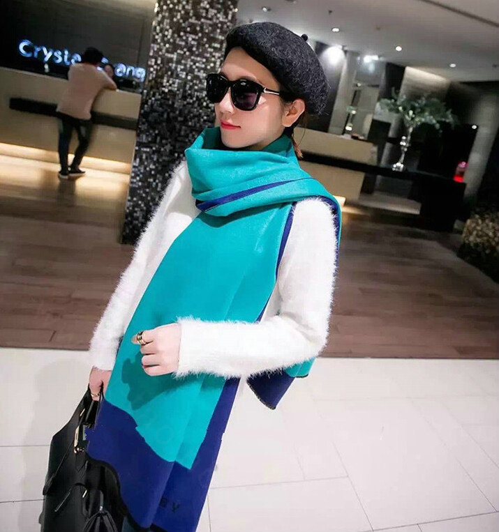 Free Fringe Scarves Wrap Women Winter Warm Cashmere Panties 195*65CM - Green