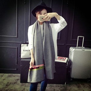 Free Fringe Scarves Wrap Women Winter Warm Cashmere Panties 195*65CM - Grey