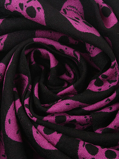 Free Skull Scarf Shawls Women Winter Warm Wool Panties 90*90CM - Purple