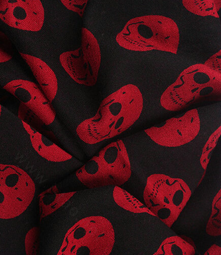 Free Skull Scarf Shawls Women Winter Warm Wool Panties 90*90CM - Red