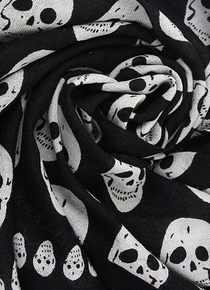 Free Skull Scarf Shawls Women Winter Warm Wool Panties 90*90CM - White