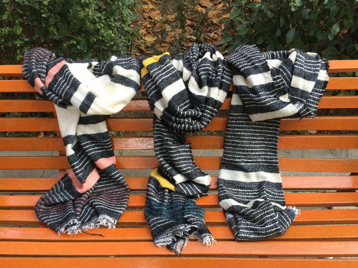 Fringed Fringe Scarves Wrap Women Winter Warm Cashmere Panties 192*78CM - Black White