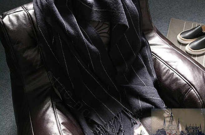 Fringed Fringe Scarves Wrap Women Winter Warm Cashmere Panties 200*65CM - Black