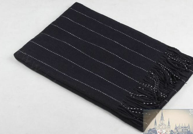 Fringed Fringe Scarves Wrap Women Winter Warm Cashmere Panties 200*65CM - Black